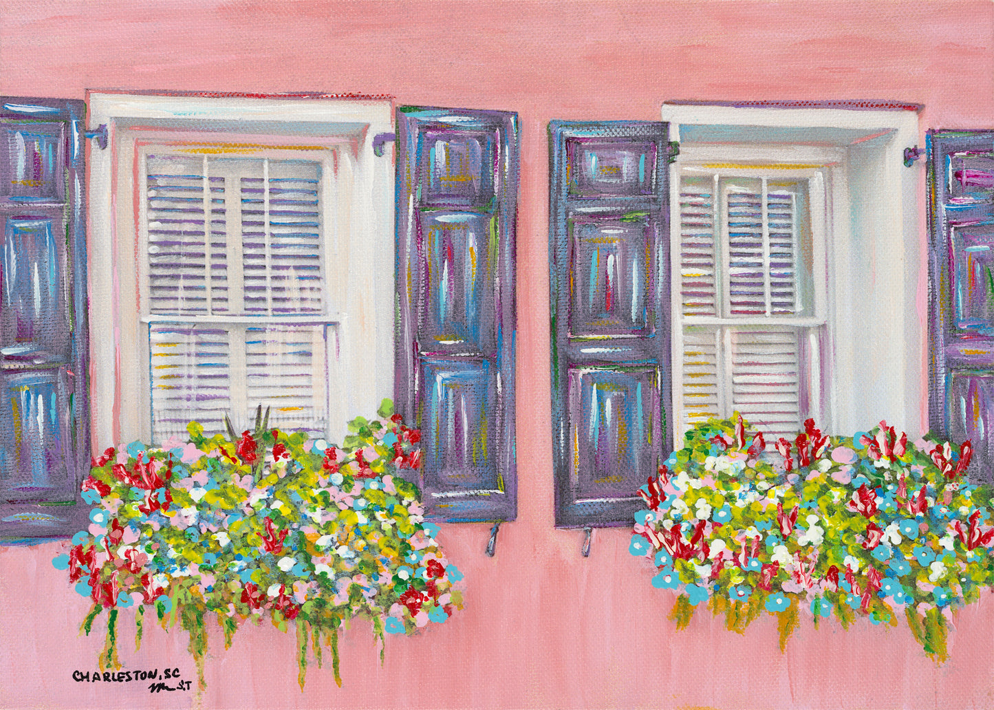 “Charleston Beautiful Windows” in pink colors
