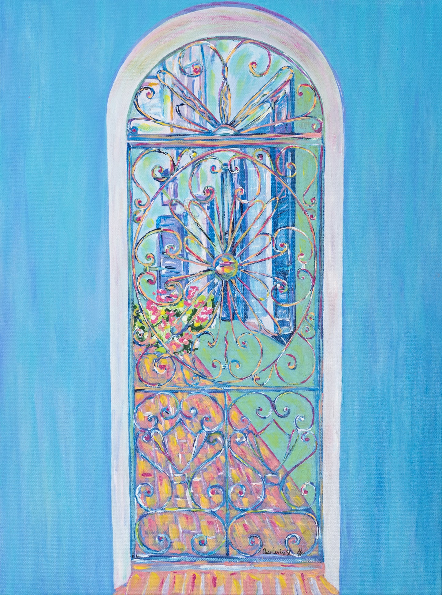 “Charleston Beautiful Gates” #4 Vertical ( on Rainbow Row)