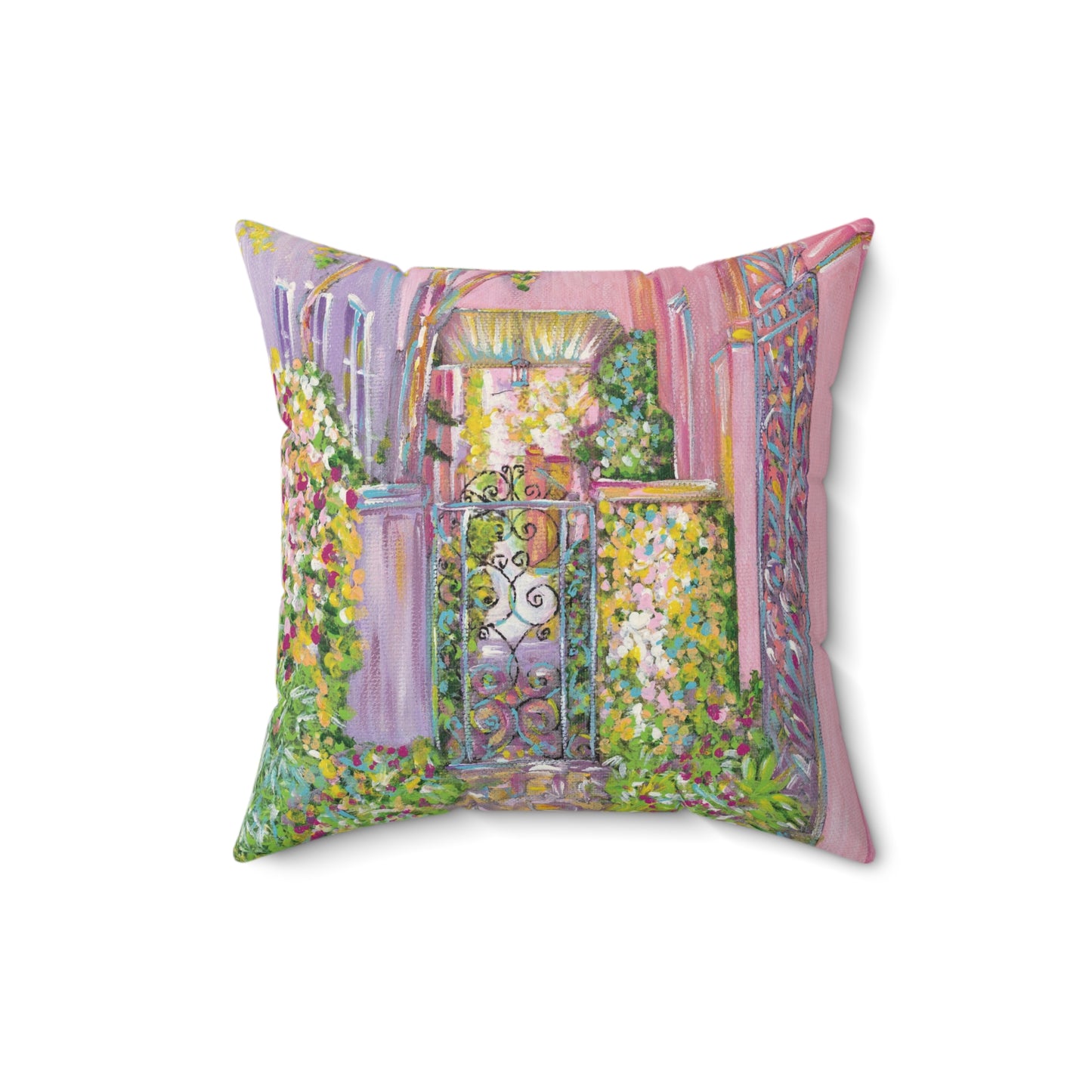 RAINBOW ROW ALLEY Square Pillow