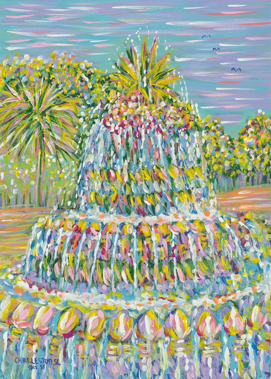 “Pineapple Fountain” II vertical (blue)