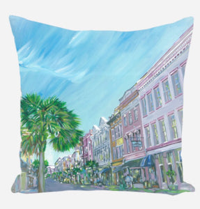 “King street, Charleston SC” pillow