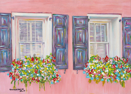 “Charleston Beautiful Windows” in pink colors