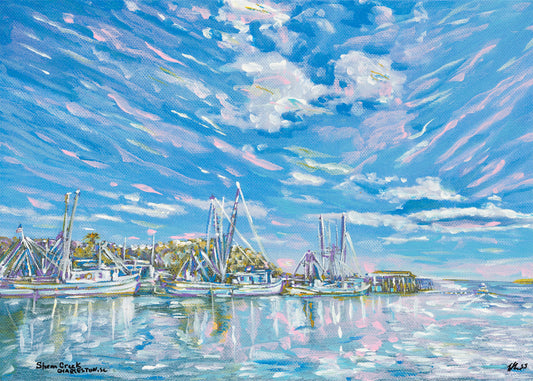 “Shem Creek. Blue sky”
